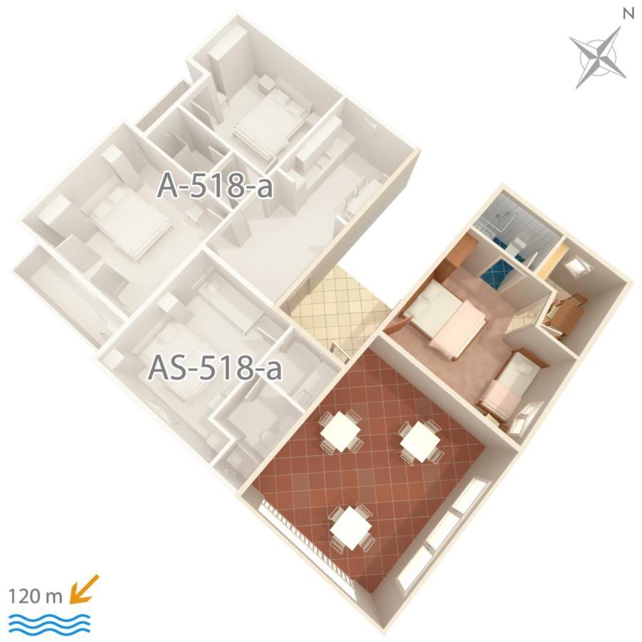 Apartment Podgora 518B Luaran gambar